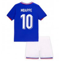 France Kylian Mbappe #10 Replica Home Minikit Euro 2024 Short Sleeve (+ pants)